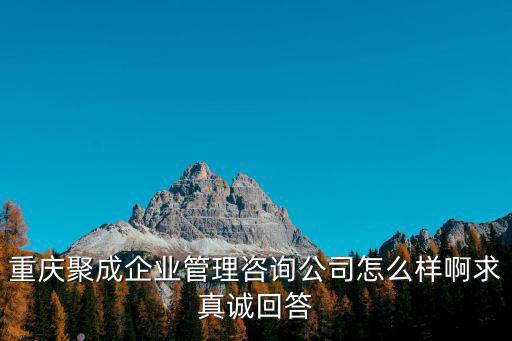 重慶聚成企業(yè)管理咨詢公司怎么樣啊求真誠回答