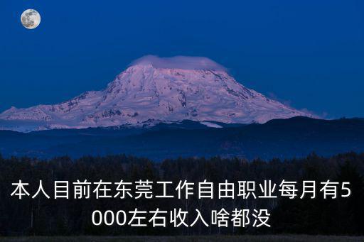 本人目前在東莞工作自由職業每月有5000左右收入啥都沒