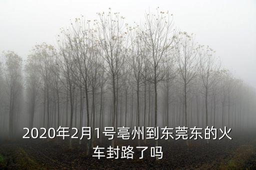 2020年2月1號亳州到東莞東的火車封路了嗎