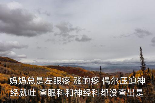 媽媽總是左眼疼 漲的疼 偶爾壓迫神經就吐 查眼科和神經科都沒查出是