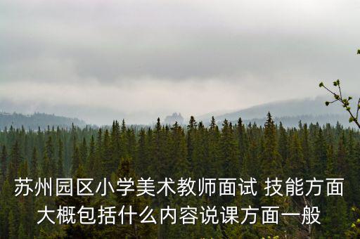 蘇州園區小學美術教師面試 技能方面大概包括什么內容說課方面一般