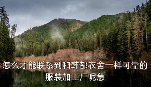 怎么才能聯系到和韓都衣舍一樣可靠的服裝加工廠呢急