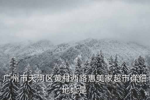 廣州市天河區黃村西路惠美家超市詳細地址是