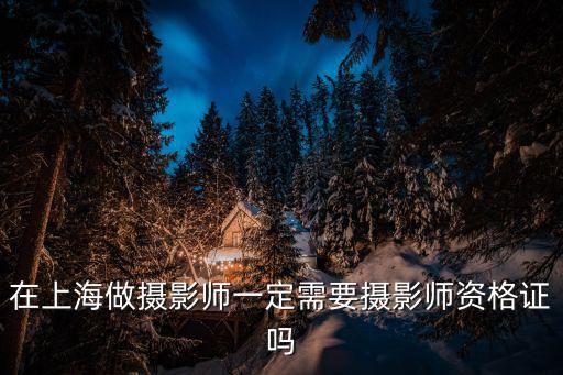 在上海做攝影師一定需要攝影師資格證嗎