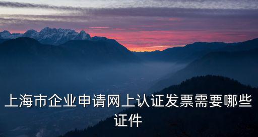 上海市企業申請網上認證發票需要哪些證件