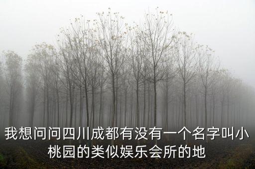 我想問問四川成都有沒有一個名字叫小桃園的類似娛樂會所的地