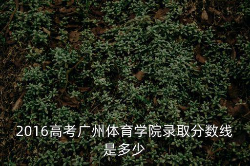 2016高考廣州體育學院錄取分數線是多少