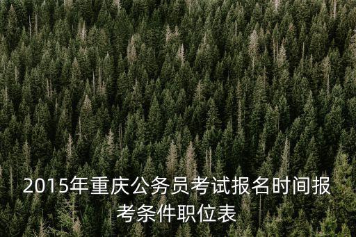 2015年重慶公務員考試報名時間報考條件職位表
