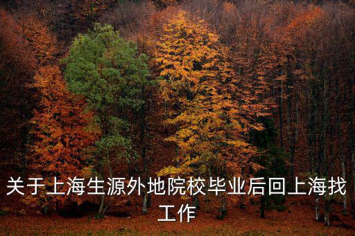 關于上海生源外地院校畢業(yè)后回上海找工作