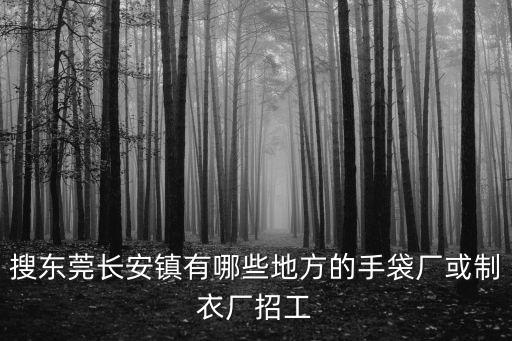 搜東莞長安鎮有哪些地方的手袋廠或制衣廠招工