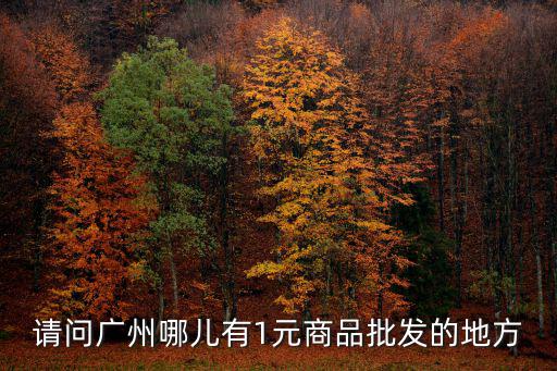 廣州1元飾品批發，請問廣州哪兒有1元商品批發的地方