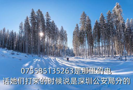 075585135263是那里的電話她們打來的時候說是深圳公安局分的