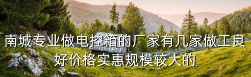 南城專業(yè)做電控箱的廠家有幾家做工良好價格實惠規(guī)模較大的