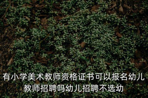 有小學美術教師資格證書可以報名幼兒教師招聘嗎幼兒招聘不選幼