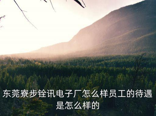 東莞寮步銓訊電子廠怎么樣員工的待遇是怎么樣的