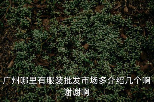 廣州哪里有服裝批發市場多介紹幾個啊謝謝啊