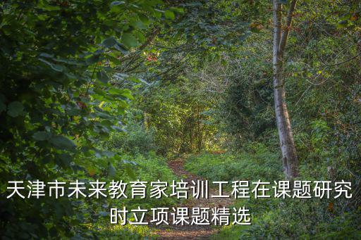 天津市課題t，天津市未來教育家培訓工程在課題研究時立項課題精選