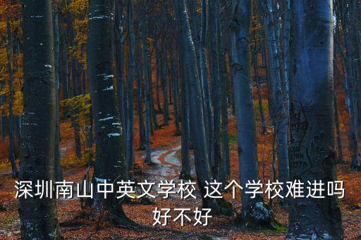 深圳南山中英文學(xué)校 這個學(xué)校難進嗎 好不好