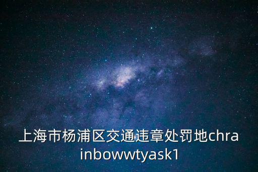 上海市楊浦區(qū)交通違章處罰地chrainbowwtyask1