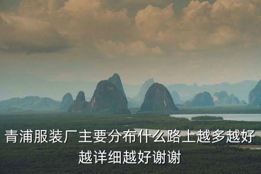 上海市青浦區服裝廠，上海青浦工業園有服裝廠嗎