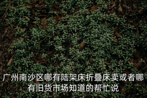 廣州南沙區哪有陸架床折疊床賣或者哪有舊貨市場知道的幫忙說