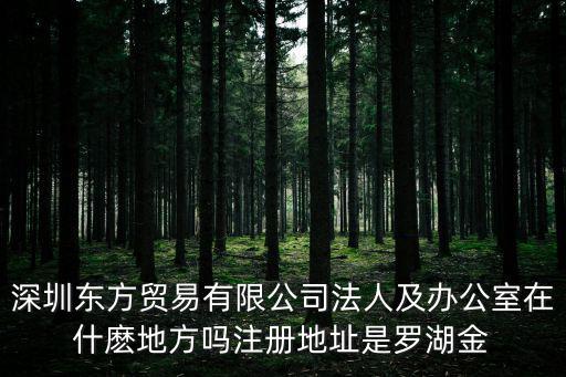 深圳東方貿易有限公司法人及辦公室在什麼地方嗎注冊地址是羅湖金