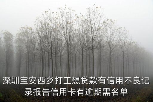 深圳寶安西鄉打工想貸款有信用不良記錄報告信用卡有逾期黑名單