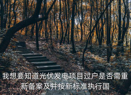 我想要知道光伏發電項目過戶是否需重新備案及并按新標準執行國