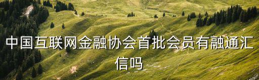 中國互聯網金融協會首批會員有融通匯信嗎