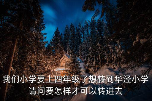 我們小學要上四年級了想轉到華涇小學請問要怎樣才可以轉進去