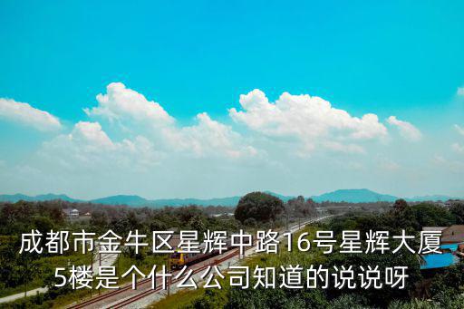 成都市金牛區星輝中路16號星輝大廈5樓是個什么公司知道的說說呀