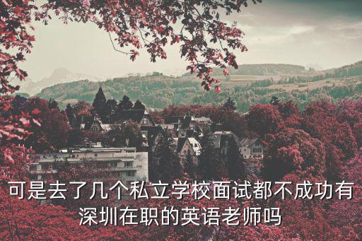 可是去了幾個私立學校面試都不成功有深圳在職的英語老師嗎