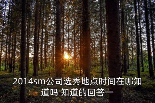 廣州sm選秀，SM公司在廣州選秀情況請說一下