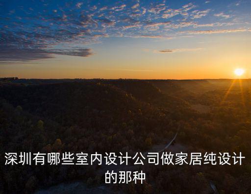 深圳有哪些室內設計公司做家居純設計的那種
