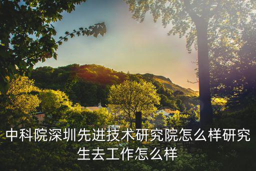 中科院深圳先進技術研究院怎么樣研究生去工作怎么樣
