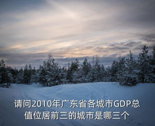 請問2010年廣東省各城市GDP總值位居前三的城市是哪三個