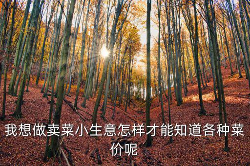 我想做賣菜小生意怎樣才能知道各種菜價呢