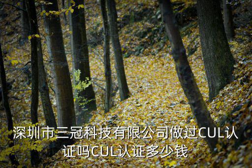 深圳市三冠科技有限公司做過CUL認證嗎CUL認證多少錢