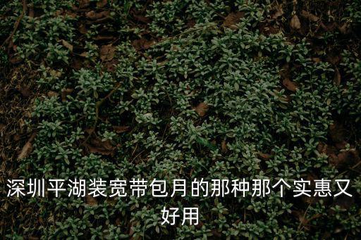 深圳平湖裝寬帶包月的那種那個實惠又好用