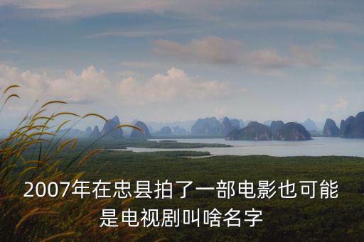重慶市忠縣拍電影，2007年在忠縣拍了一部電影也可能是電視劇叫啥名字