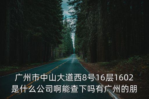 廣州市中山大道西8號16層1602是什么公司啊能查下嗎有廣州的朋