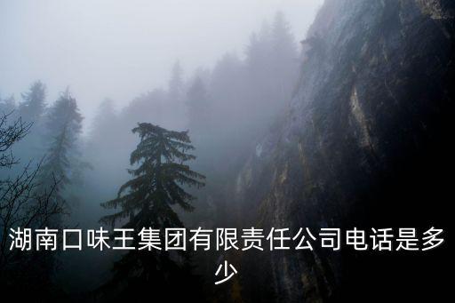 湖南口味王集團有限責任公司電話是多少