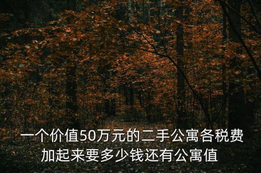  一個價值50萬元的二手公寓各稅費加起來要多少錢還有公寓值