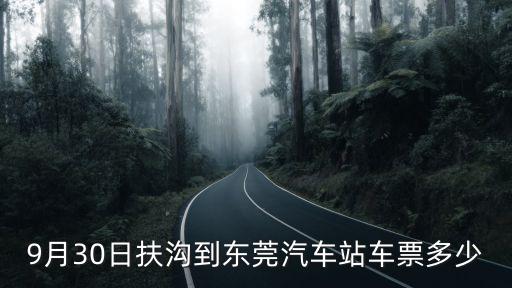 9月30日扶溝到東莞汽車站車票多少