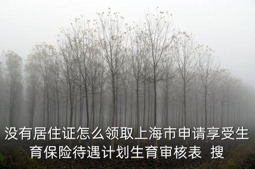 沒有居住證怎么領取上海市申請享受生育保險待遇計劃生育審核表  搜