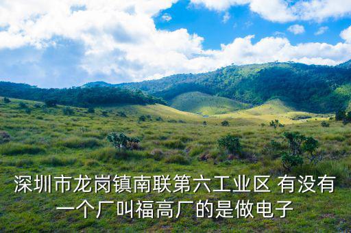 深圳市龍崗鎮南聯第六工業區 有沒有一個廠叫福高廠的是做電子