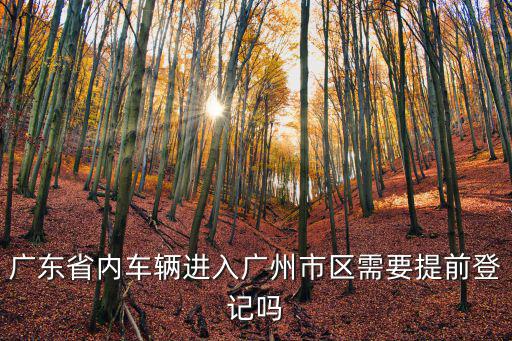 廣東省內(nèi)車(chē)輛進(jìn)入廣州市區(qū)需要提前登記嗎