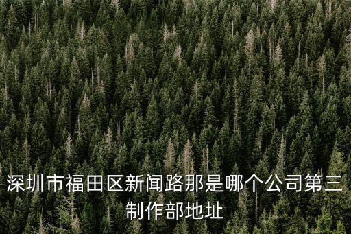 深圳市福田區新聞路那是哪個公司第三制作部地址