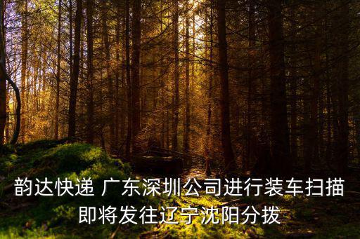韻達快遞 廣東深圳公司進行裝車掃描即將發往遼寧沈陽分撥