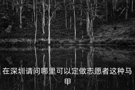 在深圳請問哪里可以定做志愿者這種馬甲